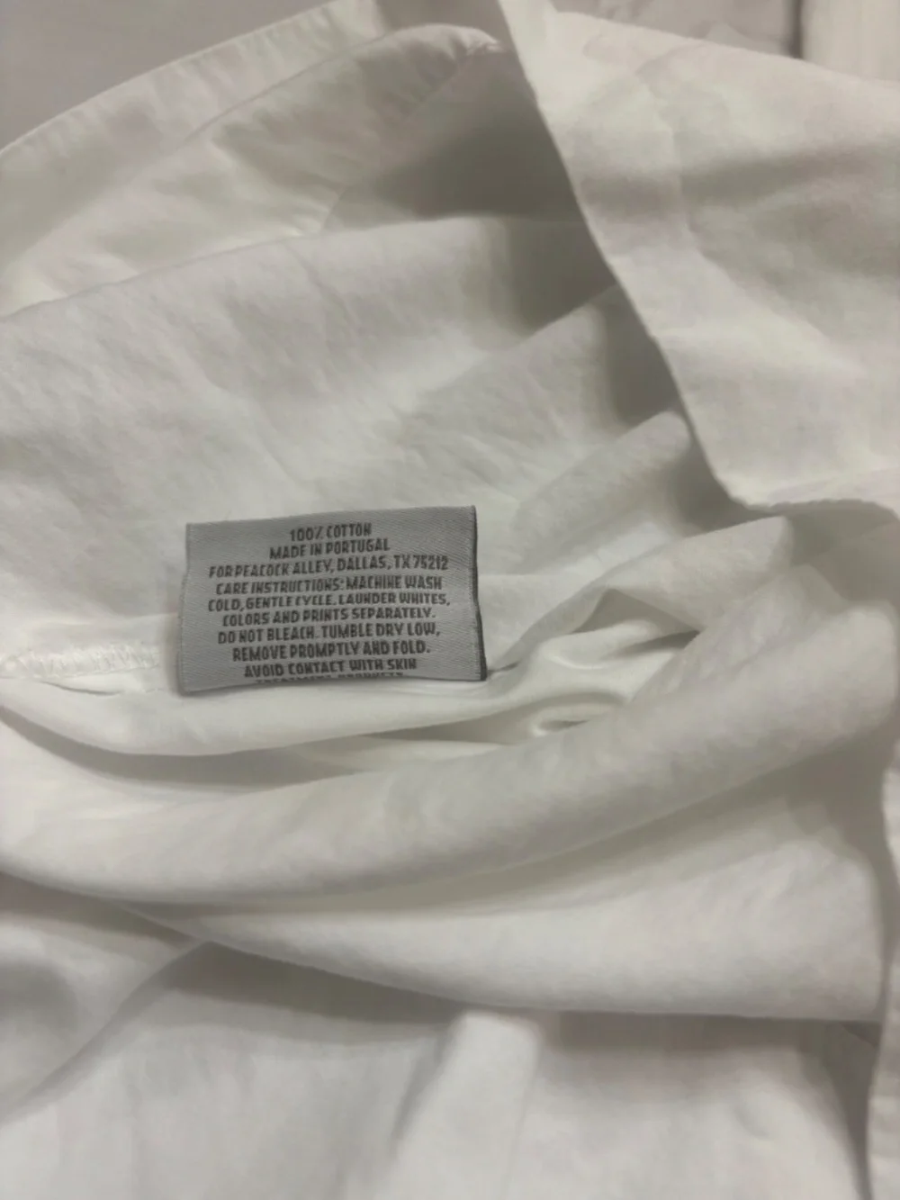 Peacock Alley King Flat Sheet and 1 King Pillowcase White 100% Cotton Breathable